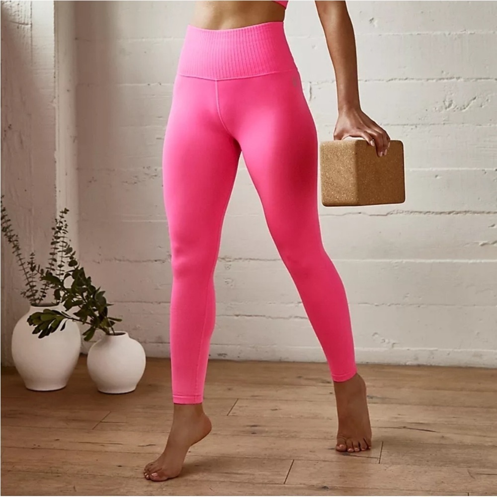 NWT Free People Movement High-Rise 7/8 Length Good Karma Leggings Tropical Pink - Picture 3 of 12